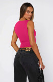 Solid Color Tight U Neck Tops MZ-2840