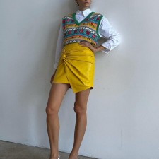 Fashion Pleated PU Leather Skirt GPBY-16515