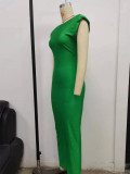 Solid Color Sleeveless Backless Bodycon Dress GPBY-13364
