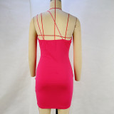 Solid Color Sexy Sling Mini Dress GPBY-22014