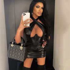 Sexy Halterneck Exposted Breast Mini Dress GPBY-1494