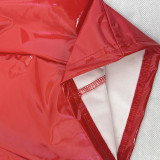 PU Leather Halterneck V Neck MinI Dress GPBY-15112