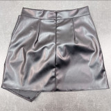 Fashion Pleated PU Leather Skirt GPBY-16515