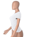Cross Pleated Yoga Short Sleeve Tops MZ-2881