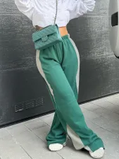 Casual Loose Wide Leg Patchwork Sport Pant MIL-099
