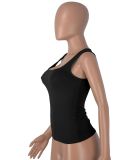 Solid Color Tight U Neck Tops MZ-2840