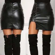 Fashion PU Leather Bandage Skirt GPBY-2177