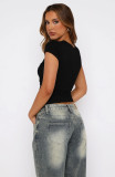Cross Pleated Yoga Short Sleeve Tops MZ-2881
