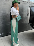 Casual Loose Wide Leg Patchwork Sport Pant MIL-099