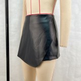 High Waist PU Leather Short GPBY-16558