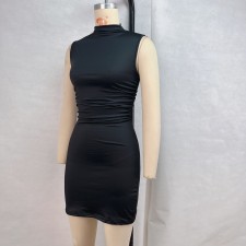 Solid Color Sleeveless Slim Mini Dress GPBY-15923