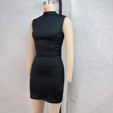 Solid Color Sleeveless Slim Mini Dress GPBY-15923