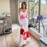 Sexy Print Sling Maxi Dress GPBY-15119
