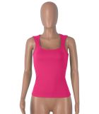 Solid Color Tight U Neck Tops MZ-2840