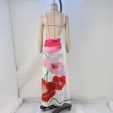 Sexy Print Sling Maxi Dress GPBY-15119
