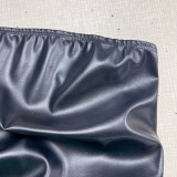 Fashion Solid PU Leather Wrap Chest Tops GPBY-16779