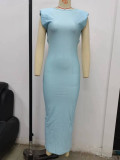 Solid Color Sleeveless Backless Bodycon Dress GPBY-13364