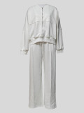 Long Sleeve Solid Patchwork Coat Pants Suit MIL-097