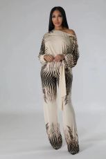 Casual Print Bat Sleeve Loose Jumpsuit MXDF-6162