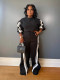 Stripe Long Sleeve Sweatshirt Straight Pants Suit OLYF-6167