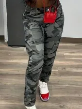 Camouflage Print Straight Pants GYZY-8935-1