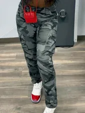 Camouflage Print Straight Pants GYZY-8935-1