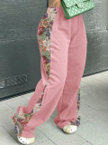 Fashion Print Splicing Loose Pant YH-5295