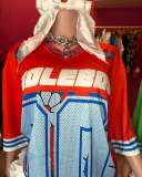 Pre Order: About 7 work days shipping V Neck Loose Letter Print T Shirt YUEM-600601