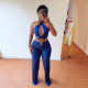 Plus Size Pleated Halter Backless Hollow Out 2 Piece Set NY-3330