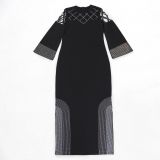 Plus Size Hot Drill Hollow Out Split Maxi Dress NY-3358