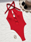 Sexy Halterneck Bikinis One Piece Swimsuit CASF-6629