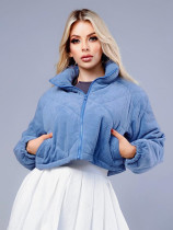 Solid Color Long Sleeve Thick Jacket YH-9003