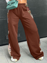 Fashion Print Splicing Loose Pant YH-5295