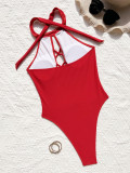 Sexy Halterneck Bikinis One Piece Swimsuit CASF-6629