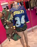 Pre Order: About 7 work days shipping V Neck Loose Letter Print T Shirt YUEM-600601