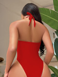 Sexy Halterneck Bikinis One Piece Swimsuit CASF-6629