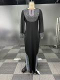 Plus Size Hot Drill Split Maxi Dress NY-3317