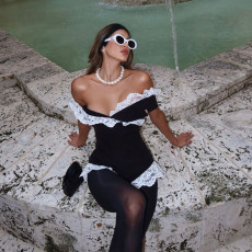 Sexy Off Shoulder Lace Lace Bodysuit XEF-K24K56937