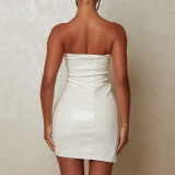 Sexy Tube Top PU Bandage Dress GPBY-13712