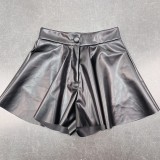High Waist PU Leather Culottes GPBY-16439