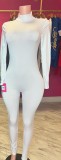 Pre Order: About 7 work days shipping Solid Color Long Sleeve Slim Jumpsuit YUEM-600621
