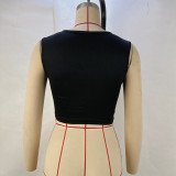Hollow Out Solid Color Tank Tops GPBY-1008