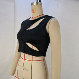 Hollow Out Solid Color Tank Tops GPBY-1008