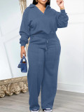 Solid Color Long Sleeve Thickened Sport Suit ZDF-31382