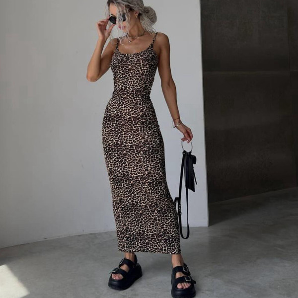 Print Backless Slim Sling Maxi Dress GPBY-15818