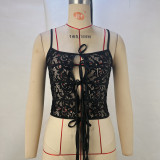 Lace See Through Tie Up Small Vest GPBY-15414