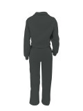 Solid Color Long Sleeve Thickened Sport Suit ZDF-31382