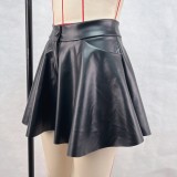High Waist PU Leather Culottes GPBY-16439