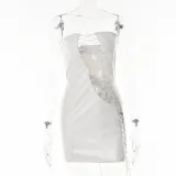 Sexy Tube Top PU Bandage Dress GPBY-13712