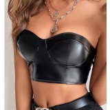 Solid Color Glossy PU Leather Vest GPBY-2122